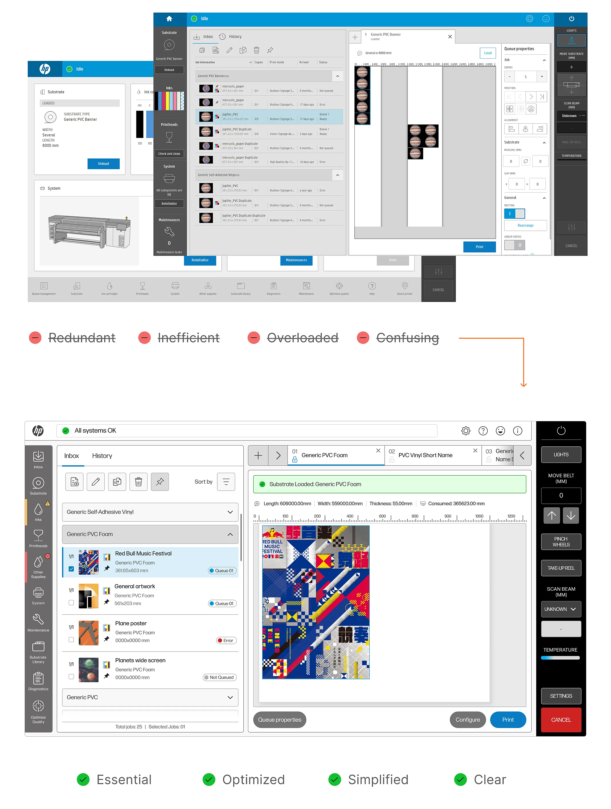 Old vs new UI design comparison image