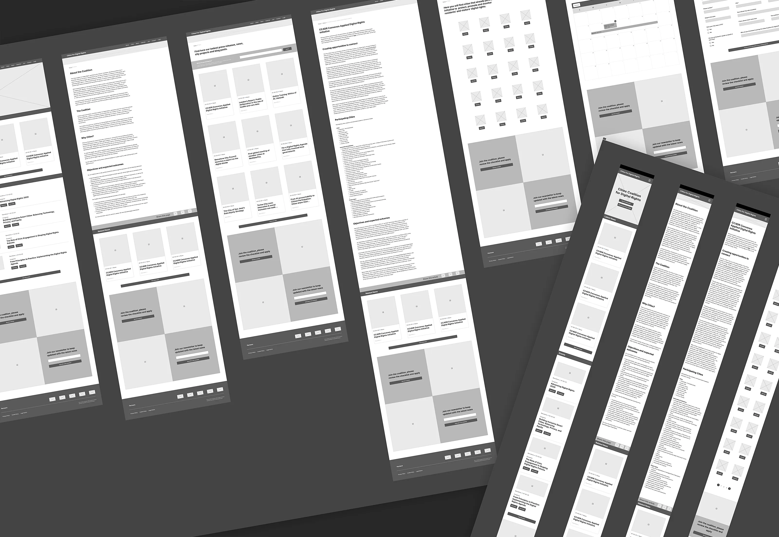 Wireframes image of the design