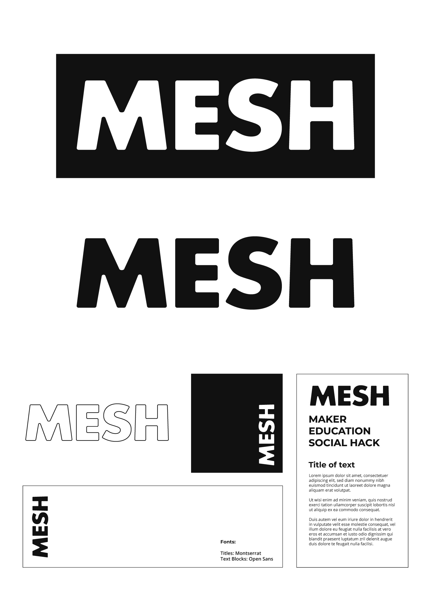 MESH logo y tipografía.