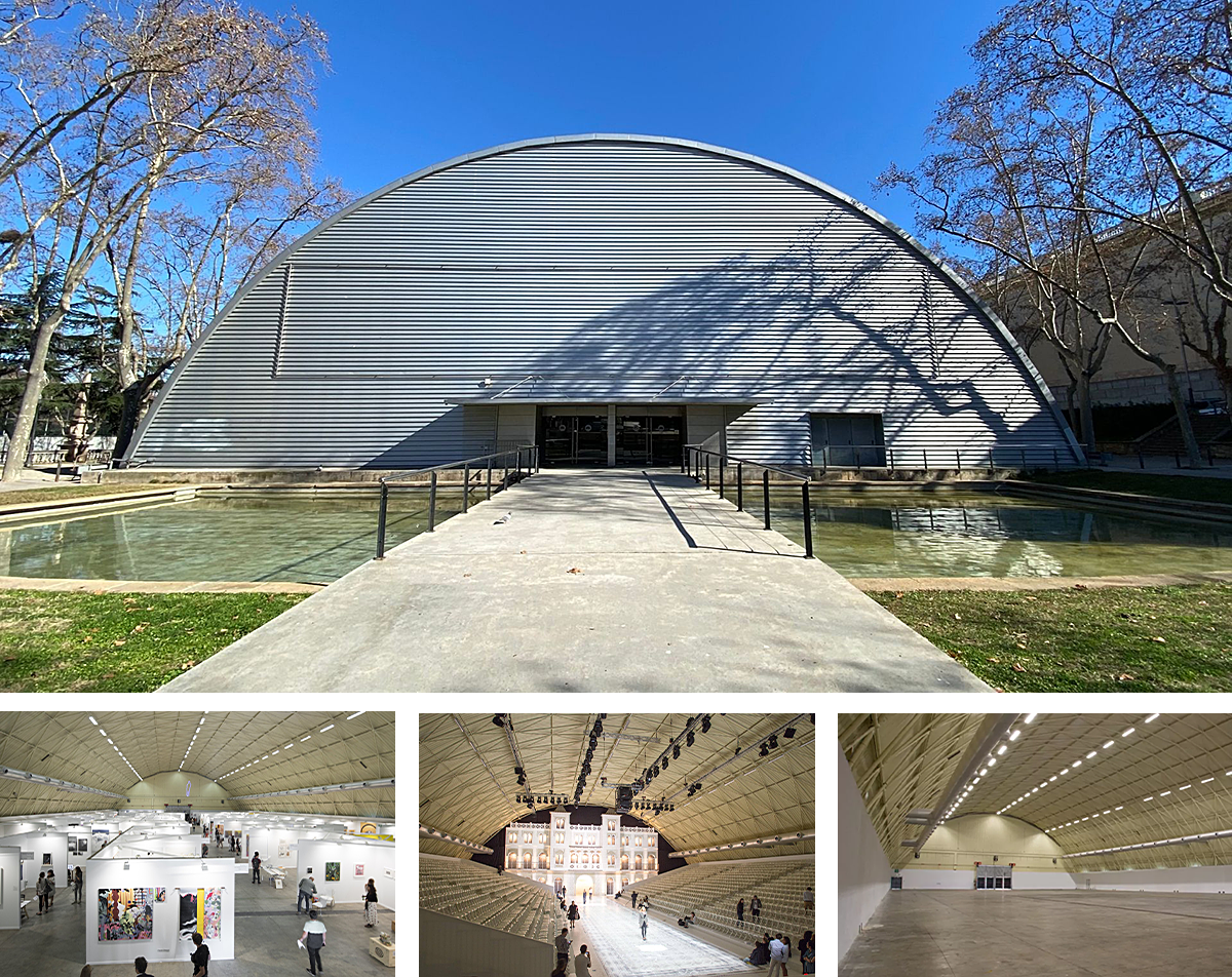 Image showing the front and different views of the interior of the Italian Pavilion.