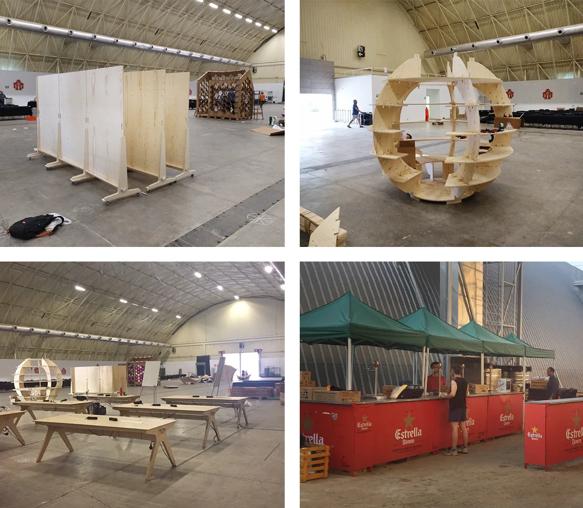 Image composition of the event setup inside the Italian Pavilion venue.
